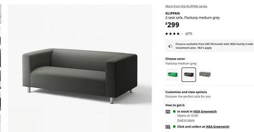 Ikea bnib klippan sofa slip - bnib,